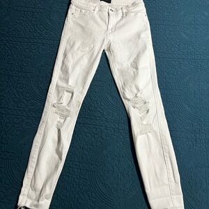 Black Orchid White Women's Ripped White Skinny Jeans Size 26